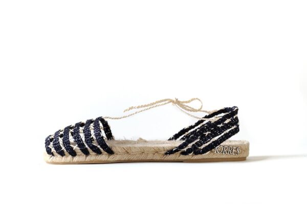 Plana calada natural tejida en negro - Espardenyes de Ibiza Plana calada natural tejida en negro - Espardenyes de Ibiza