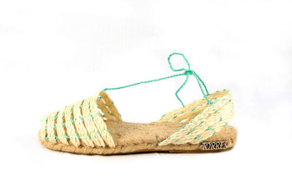 Plana calada natural tejida en turquesa Plana calada natural tejida en turquesa